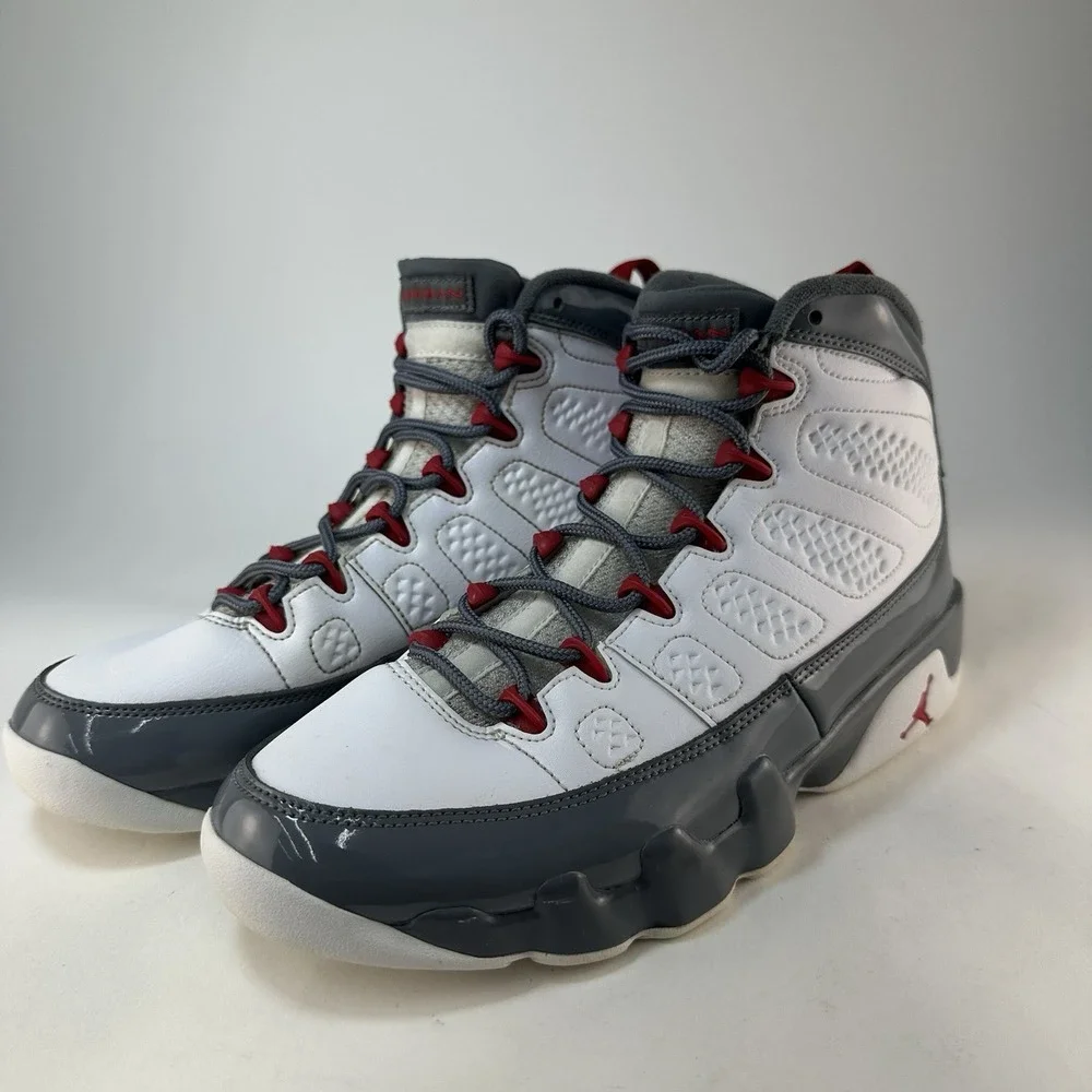 Nike Air Jordan 9 Retro Fire Red CT8019-162 Men's Size 8.5 White Cool Grey